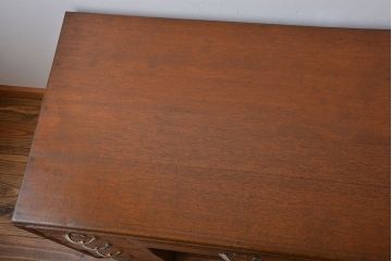 レトロ家具　昭和レトロ　ワイドで薄型の珍しい両袖机