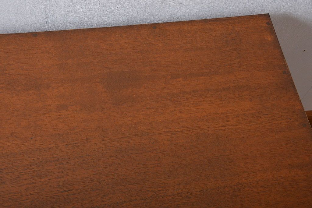 レトロ家具　昭和レトロ　ワイドで薄型の珍しい両袖机