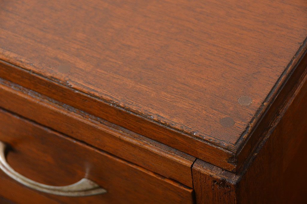 レトロ家具　昭和レトロ　ワイドで薄型の珍しい両袖机