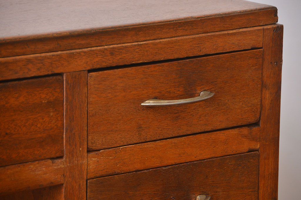 レトロ家具　昭和レトロ　ワイドで薄型の珍しい両袖机