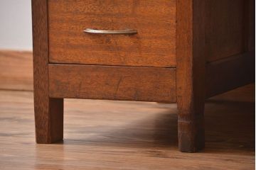 レトロ家具　昭和レトロ　ワイドで薄型の珍しい両袖机