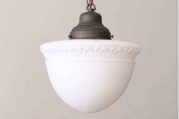 アンティーク　お洒落な陽刻ガラス天井照明