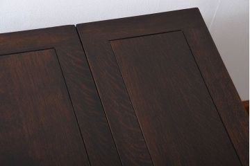 アンティーク家具　イギリスアンティーク　オーク材のシンプルなドローリーフテーブル