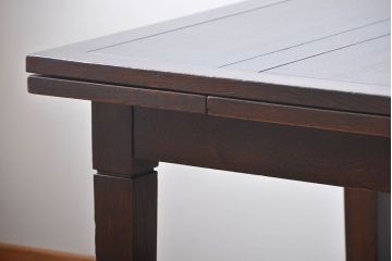 アンティーク家具　イギリスアンティーク　オーク材のシンプルなドローリーフテーブル
