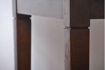 アンティーク家具　イギリスアンティーク　オーク材のシンプルなドローリーフテーブル