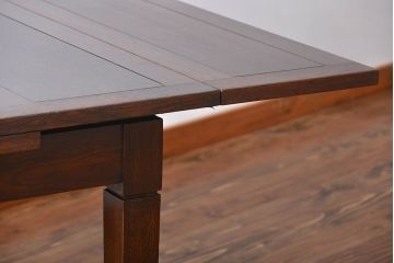 アンティーク家具　イギリスアンティーク　オーク材のシンプルなドローリーフテーブル