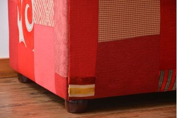 中古　イギリス製　お洒落な3人掛けパッチワークソファ