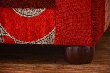 中古　イギリス製　お洒落な3人掛けパッチワークソファ