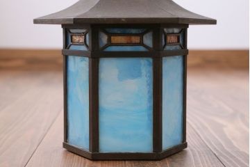 アンティーク雑貨　大正ロマン　希少品!美しいステンドグラスの吊り下げ照明
