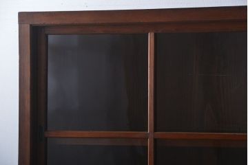 アンティーク家具　アンティーク　引き出し5杯付き大きな重ね引き戸収納棚