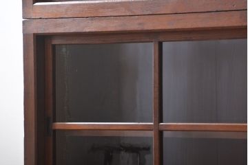 アンティーク家具　アンティーク　引き出し5杯付き大きな重ね引き戸収納棚