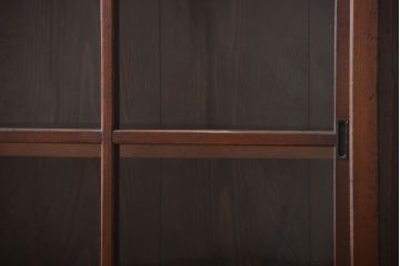 アンティーク家具　アンティーク　引き出し5杯付き大きな重ね引き戸収納棚