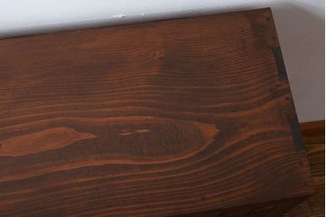 レトロ家具　昭和レトロ　引き出し2杯付き引き戸収納棚