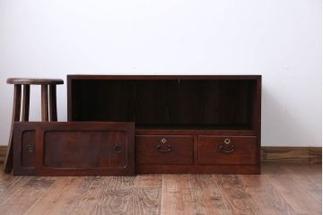 アンティーク家具　古民具・骨董　前面欅材!おしゃれな時代箪笥ローボード