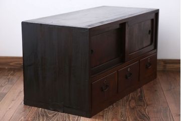 アンティーク家具　古民具・骨董　前面欅材!おしゃれな時代箪笥ローボード