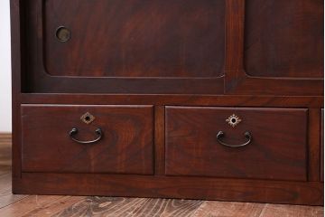 アンティーク家具　古民具・骨董　前面欅材!おしゃれな時代箪笥ローボード