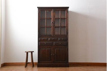 中古　北海道民芸家具　お洒落なカップボード