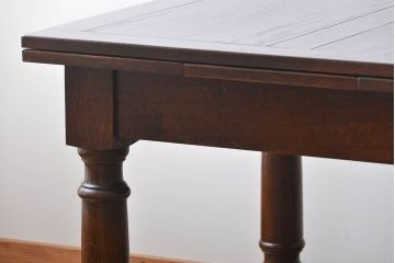 アンティーク家具　イギリスアンティーク　シンプルでシックなドローリーフテーブル