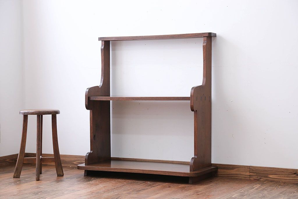 アンティーク家具　古民具・骨董　総欅材!シンプルな飾り棚
