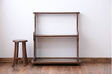 アンティーク家具　古民具・骨董　総欅材!シンプルな飾り棚