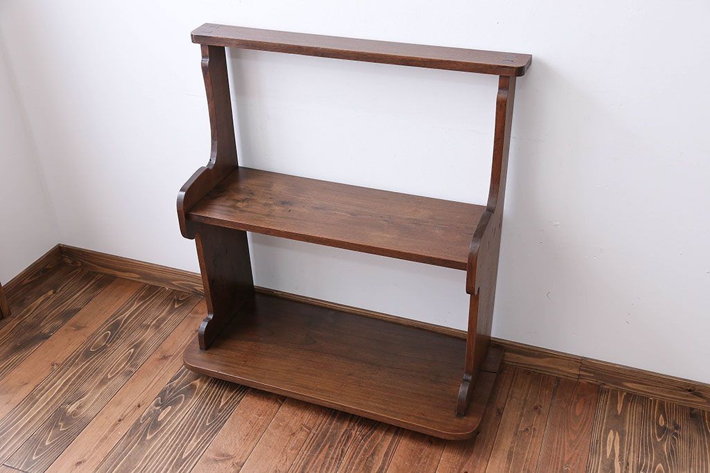 アンティーク家具　古民具・骨董　総欅材!シンプルな飾り棚