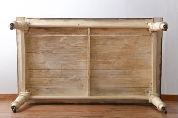 アンティーク家具　イギリスアンティーク　古材天板の大きなペイントダイニングテーブル