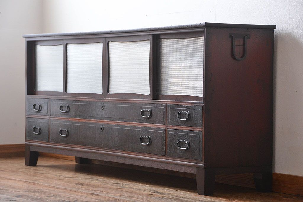 アンティーク家具　アンティーク　お洒落な脚付きローボード