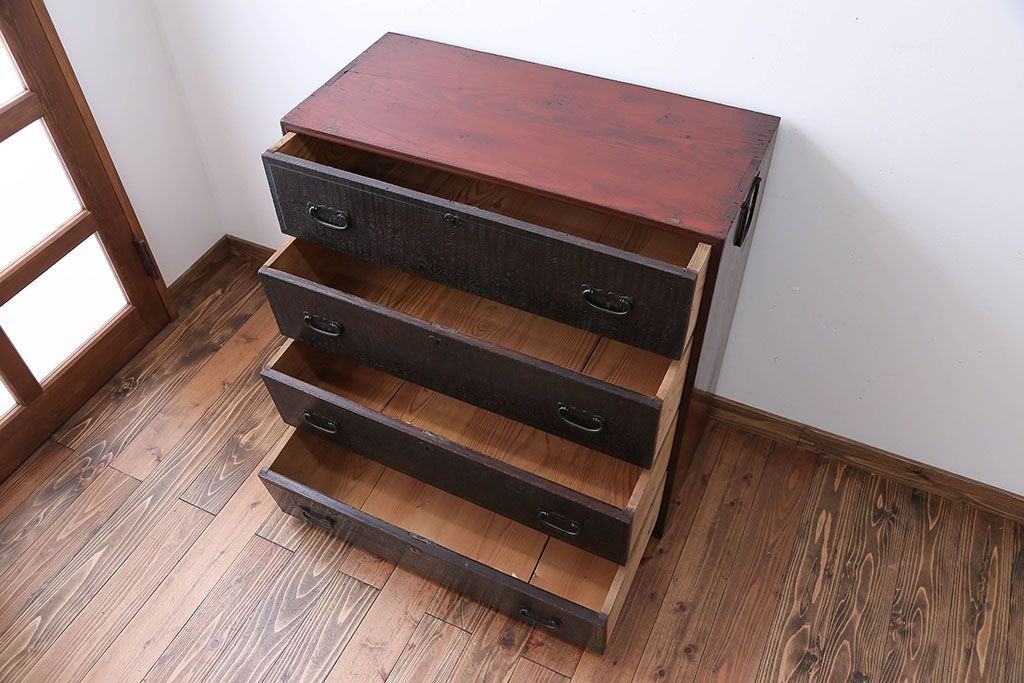 アンティーク家具　アンティーク　玉杢の美しいチェスト