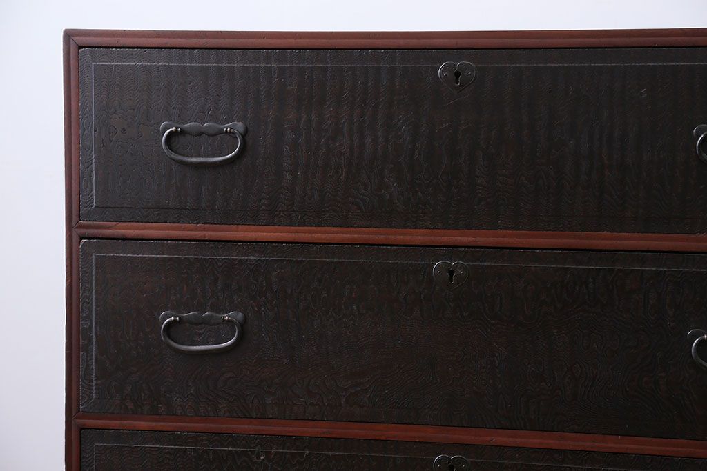 アンティーク家具　アンティーク　玉杢の美しいチェスト