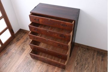 アンティーク家具　古民具・骨董　前面欅材!おしゃれな時代箪笥