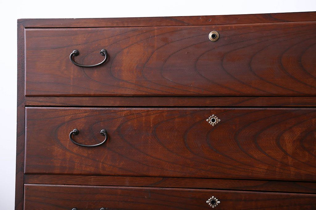 アンティーク家具　古民具・骨董　前面欅材!おしゃれな時代箪笥