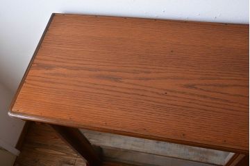 アンティーク家具　アンティーク　大きなガラス引き戸収納棚