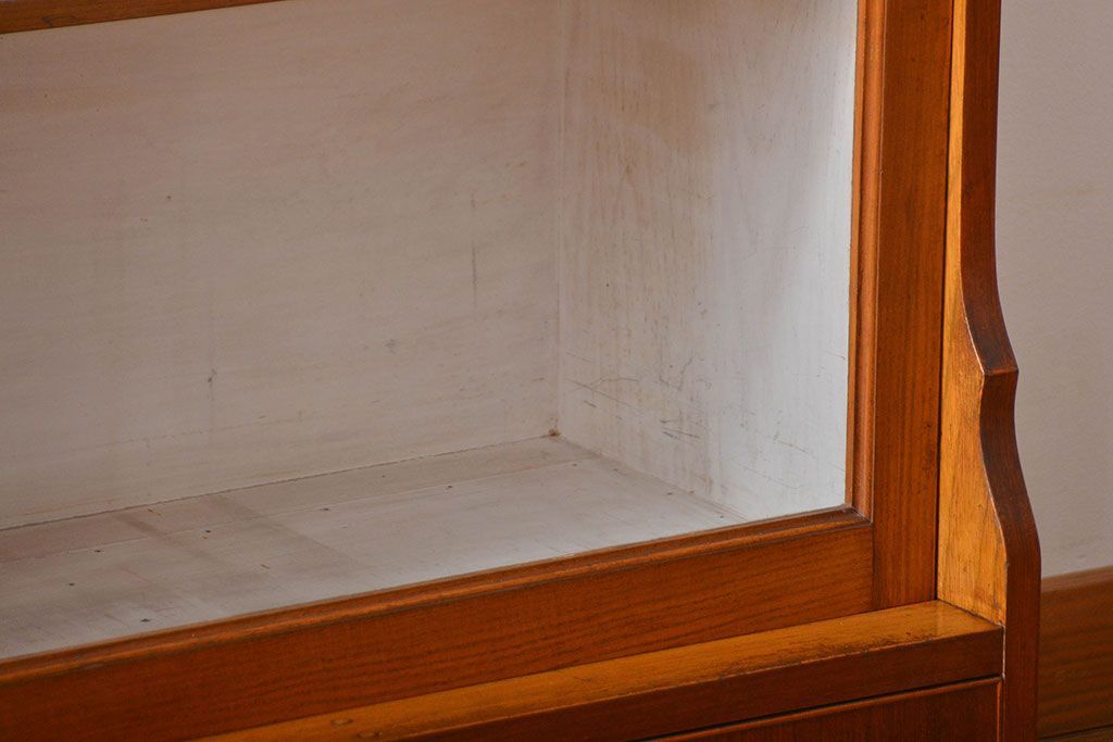 アンティーク家具　アンティーク　大きなガラス引き戸収納棚