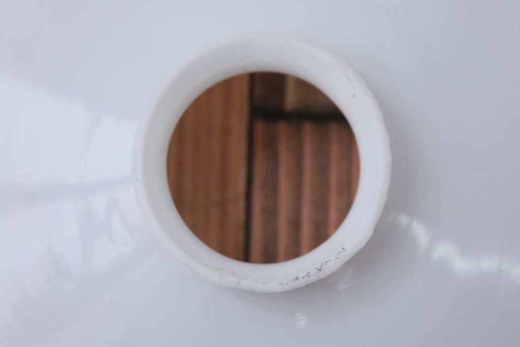 昭和レトロ　シンプルなガラス平笠照明2個セット(1)