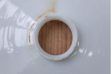 昭和レトロ　シンプルなガラス平笠照明2個セット(2)