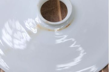 昭和レトロ　シンプルなガラス平笠照明2個セット(2)