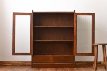 アンティーク家具　アンティーク　2杯引き出し付き古い木製の本箱