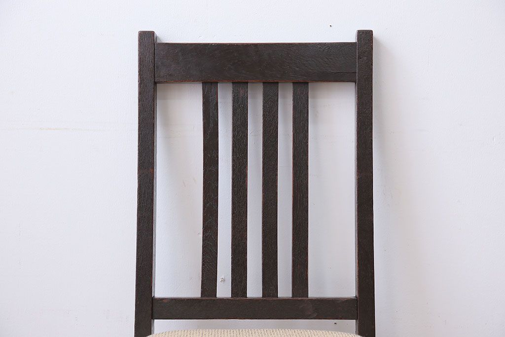 アンティーク家具　アンティーク　古いナラ材のダイニングチェア(1)