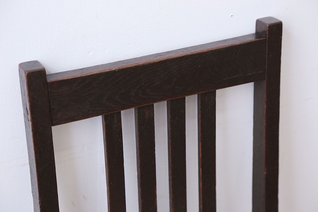 アンティーク家具　アンティーク　古いナラ材のダイニングチェア(1)