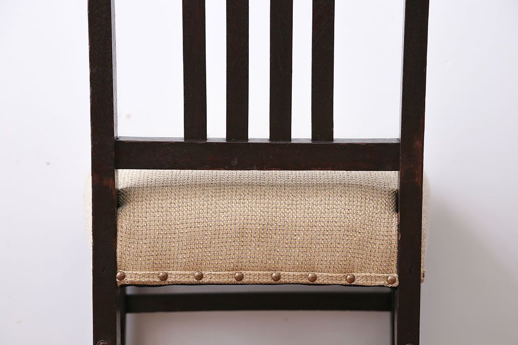 アンティーク家具　アンティーク　古いナラ材のダイニングチェア(1)