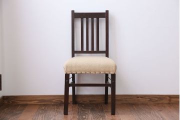アンティーク家具　アンティーク　古いナラ材のダイニングチェア(2)