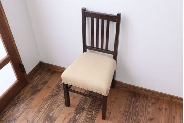 アンティーク家具　アンティーク　古いナラ材のダイニングチェア(2)
