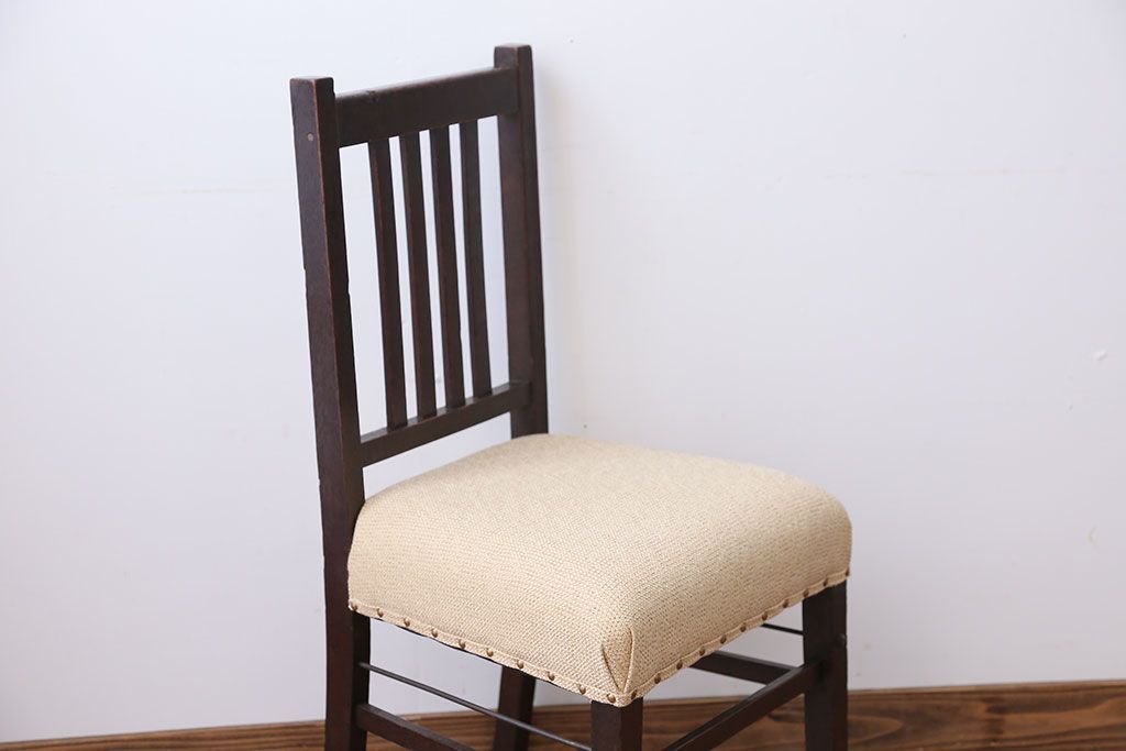 アンティーク家具　アンティーク　古いナラ材のダイニングチェア(2)