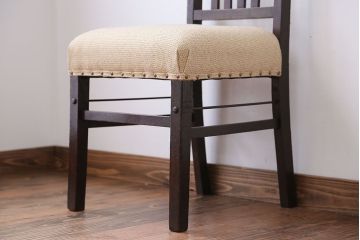 アンティーク家具　アンティーク　古いナラ材のダイニングチェア(2)