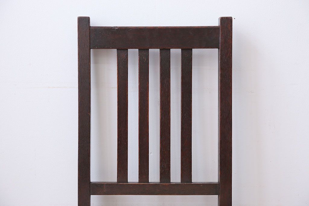 アンティーク家具　アンティーク　古いナラ材のダイニングチェア(2)