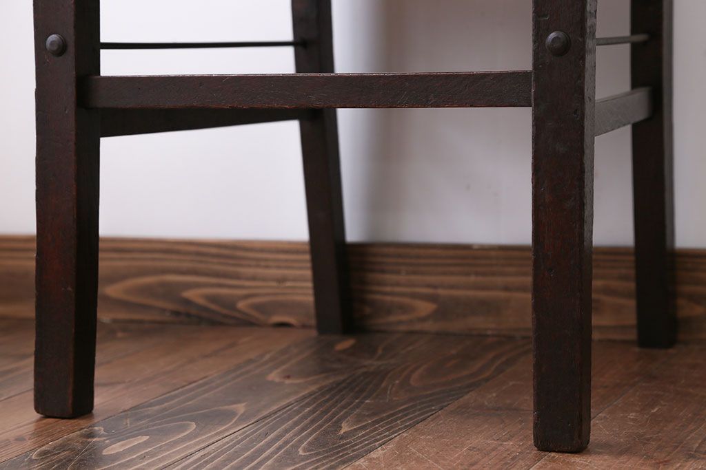 アンティーク家具　アンティーク　古いナラ材のダイニングチェア(2)