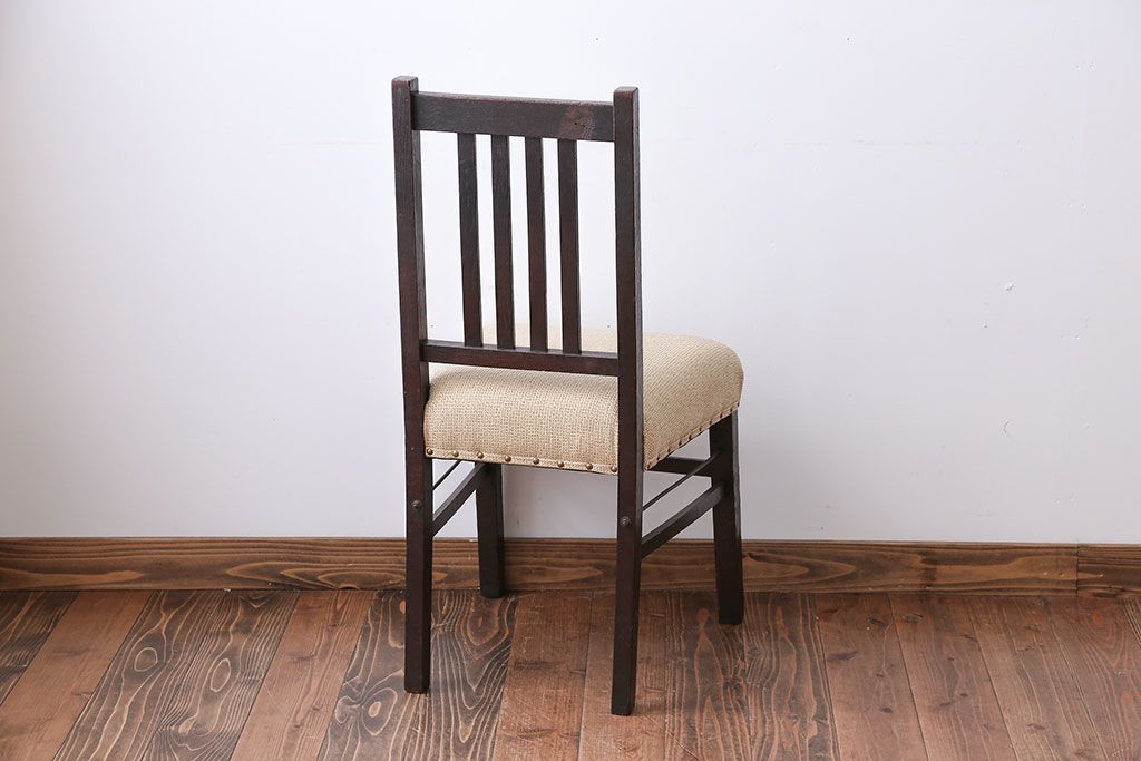 アンティーク家具　アンティーク　古いナラ材のダイニングチェア(2)