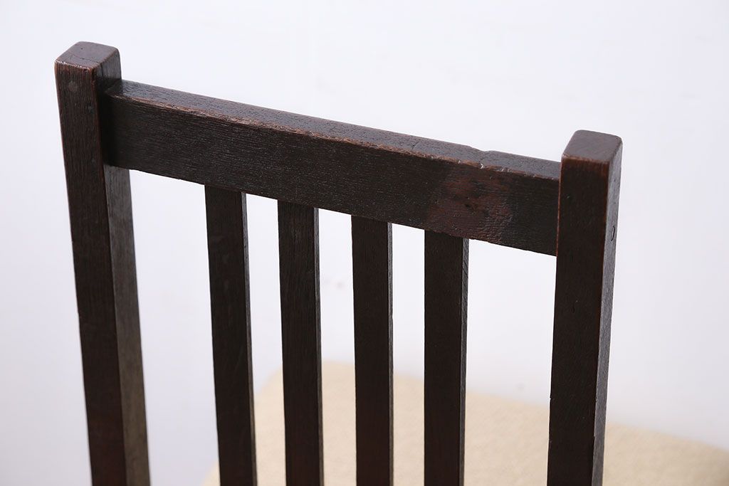 アンティーク家具　アンティーク　古いナラ材のダイニングチェア(2)