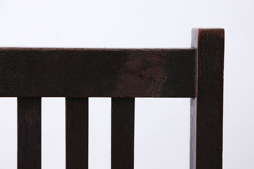 アンティーク家具　アンティーク　古いナラ材のダイニングチェア(2)