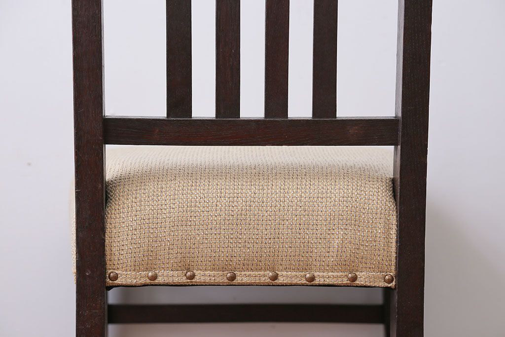 アンティーク家具　アンティーク　古いナラ材のダイニングチェア(2)